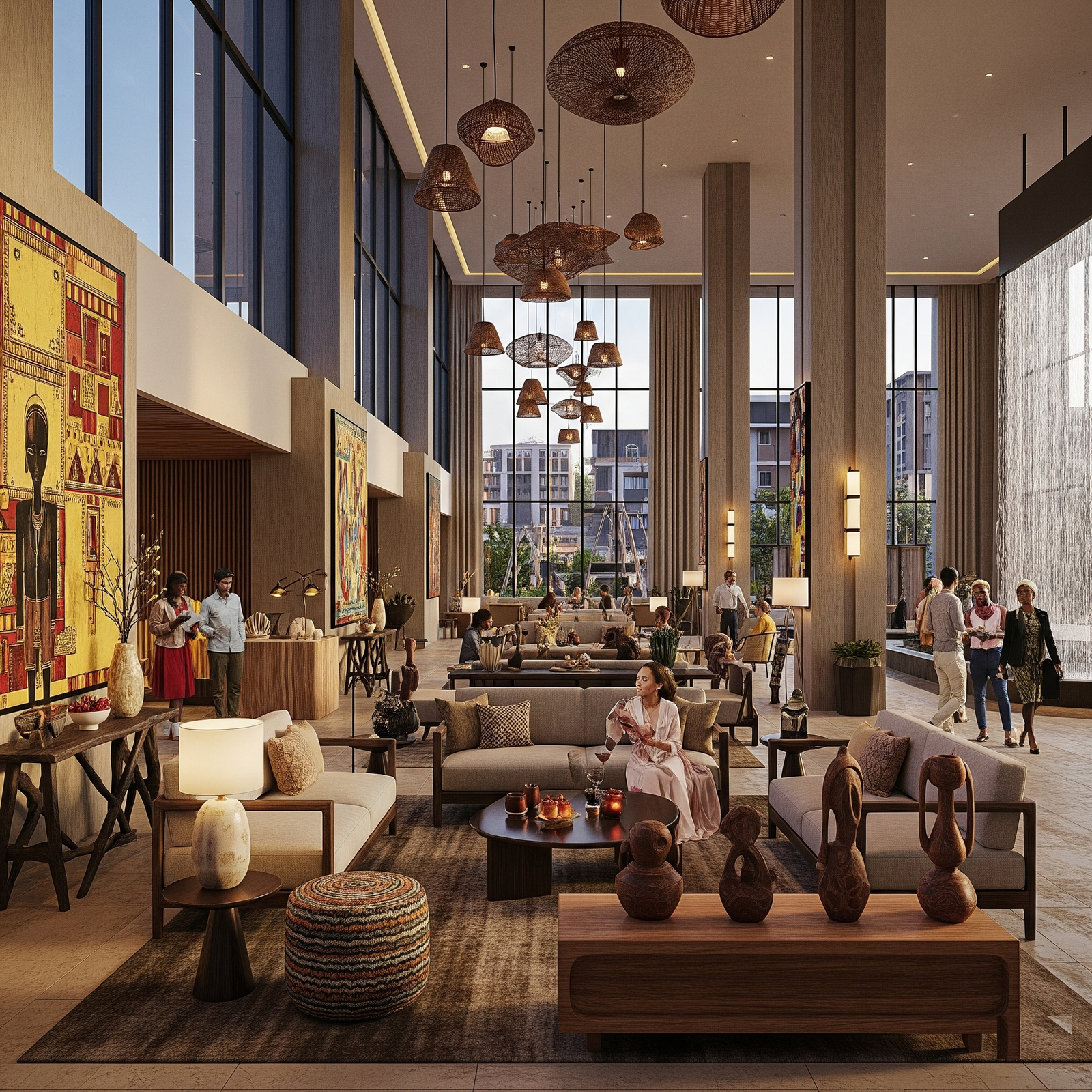 Comfortable hotel lobby